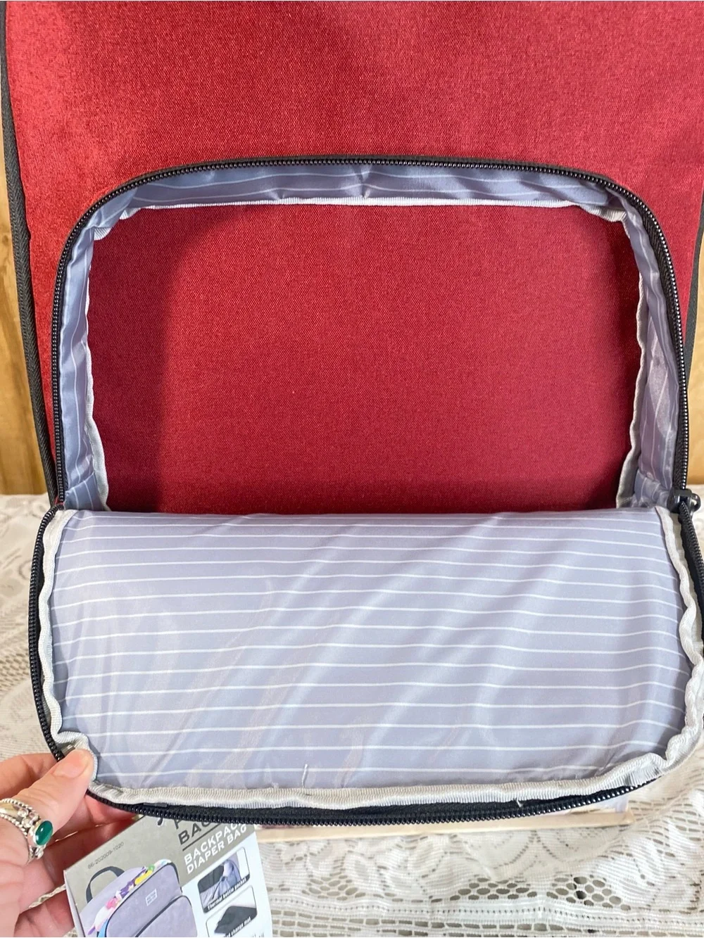 Fulton Bag Co Diaper Bag Backpack Removeable Change Pad Thermal Bottle Section